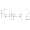 Progress Lighting Status Collection 3-Light Bath Vanity, Polished Chrome, Linen-Finish Glass Shades, K-9 Glass Accents - 2 of 3