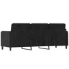 vidaXL 3-Seater Sofa Black Velvet, Metal, Textilene, Foam Large Durable - 4 of 4