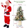 3FT Flocked Small Christmas Tree , Artificial Small Christmas Trees with Light, Multiple Pattern Bases, Outdoor Indoor for Winter Holiday Décor - 3 of 4