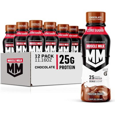 Muscle Milk Protein Shake, Chocolate - 11.16 Fl Oz Bottle (Pack of 12)