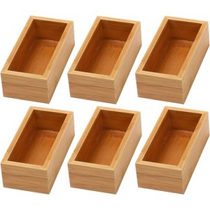 YBM HOME Bamboo Drawer Organizer Storage Box for Kitchen Drawer, Junk Drawer, Office, Bedroom, Children Room, Craft, Sewing, and Bathroom, Pack of 6 - 1 of 4