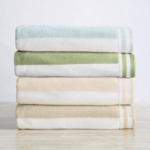 100% Cotton Cabana Striped 4 Pack Beach Towels - Great Bay Home - 1 of 4