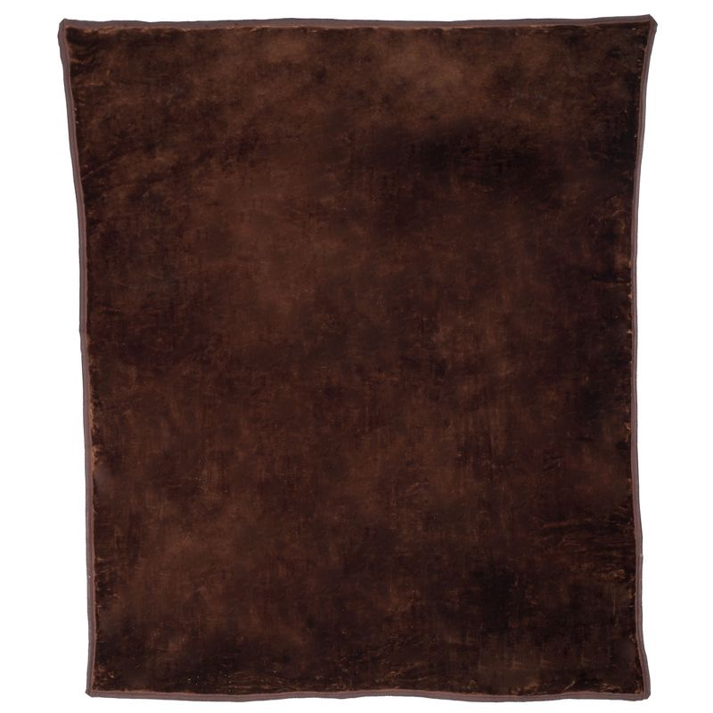 Lavish Home Solid Soft Heavy Thick Plush Mink Blanket 8 pound - Coffee, 4 of 5
