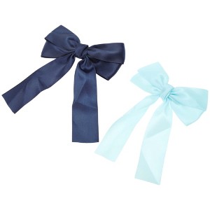 Unique Bargains Solid Bow Ribbon Duckbill Hair Clips 2 Pcs - 1 of 4