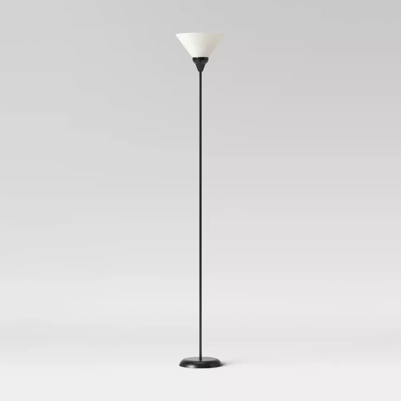 Torchiere Floor Lamp Black Room, Replacement Shade Crosby Glass Floor Lamp Threshold