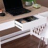 Anybear White Writing Desk with Trellis Styled Legs - 2 of 4