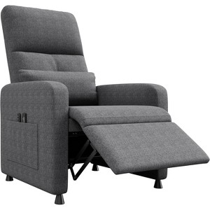 Adjustable Recliner Ergonomic Overstuffed Single Sofa, Adults Home Theater Seating with Side Pockets, Tall Back, Padded Seat, for Living Room - 1 of 4