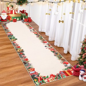 Christmas Area Rug Large Rugs for Living Room Washable Bedroom Throw Mats Non Slip Soft Low Pile Floor Carpet for Kitchen Dining Room - 1 of 4