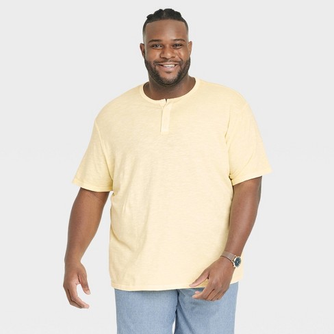 Men's Big & Tall Short Sleeve Henley T-shirt - Goodfellow & Co™ Straw  Yellow 3xlt : Target