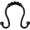 Home Mart Goods 12 Piece Set - Matte Black Heavy Duty Shower Curtain Hooks Rings Rustproof Metal - 2 of 3