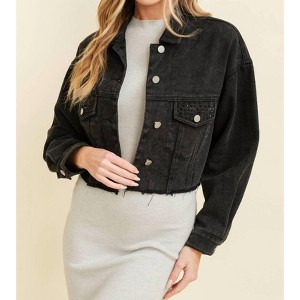 Women's LONG SLEEVE DENIM JACKET - Cloud Ten - 1 of 4