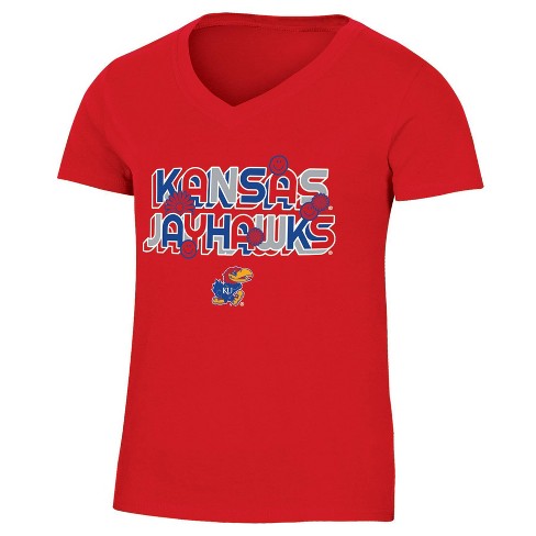 NCAA Kansas Jayhawks Girls' V-Neck T-Shirt - image 1 of 3