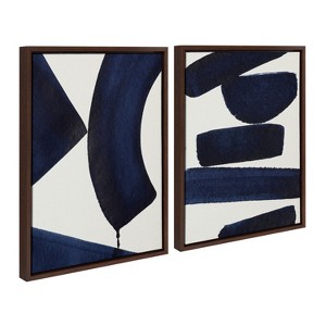 Kate and Laurel Sylvie Japandi 3 and Japandi 26 Framed Canvas Art Set by Rocket Jack - 1 of 4