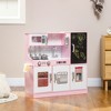 Infurnic Play Food and Toy Kitchens Kids with Phone, Chalkboard, Towel Rack, Ice Maker, 5 Accessories, Gift for 3-8 Years, Pink, 33.00"*10.60"*31.90" - 4 of 4