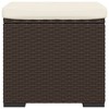 vidaXL Ottoman with Cushion Brown 15.7 in.x11.8 in.x15.7 in. Poly Rattan - 4 of 4