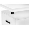 Vynxaria Modern 60" White Laminate Computer Desk with Black Metal Frame Reversible Setup Storage Drawers for Home Office - 3 of 4