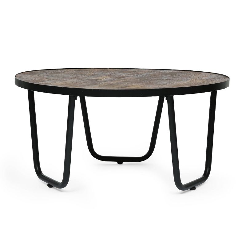 Nita Modern Industrial Handcrafted Wooden Coffee Table Natural/Black - Christopher Knight Home, 1 of 10