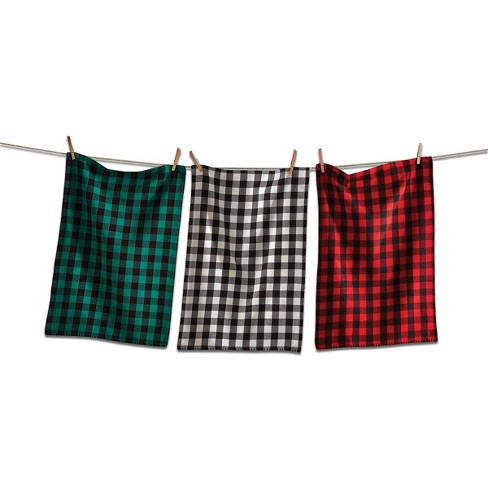 Red & White Buffalo Check Dishtowel (Set of 3)