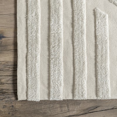 Downtown Ivory Geometric Wool-Synthetic Blend 5' x 8' Area Rug