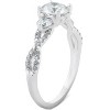 Pompeii3 1 1/2Ct Three Stone Diamond & Moissanite Infinity Engagement Ring 14k White Gold - 2 of 4