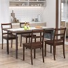 ADILE Wooden Armless Dining Chairs Set of 2, Walnut - 3 of 4