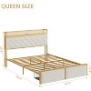 Bed Frame with Storage Drawers Storage Headboard Upholstered Platform Bed with USB Ports and Outlets Noise Free No Box Spring Needed - 2 of 4