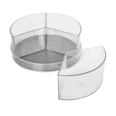 Tovolo 11" Spectrum Hexa 3 Divider Lazy Susan with Removable Bin Dark Gray: Kitchen Cabinet Organizer, Plastic, 21.5" Depth — фото 2
