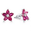 Pompeii3 2.19Ct Ruby & Diamond Alexa Earrings 14k White Gold Lab Created - 2 of 4