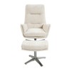 Chenille Upholstery Swivel Accent Chair with Ottoman, High-Density Foam, Attached Cushions and Silver Finish Base - 3 of 4