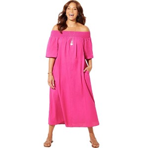 Swimsuits for All Women's Amanda Smocked Bandeau Maxi Dress (Plus Sizes Available) - 1 of 4