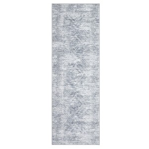 Modern Washable Geometric Rug – Ultra-Soft Distressed Accent Carpet with Non-Slip Backing - 1 of 4