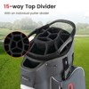 Tangkula 15-Way Golf Cart Bag Golf Club Bag with 15 Ways Organizer Divider Top 7 Zippered Pockets Cooler Bag Umbrella Holder Rain Hood Black + Yellow/ Grey + Green/ Grey + Red - 2 of 4