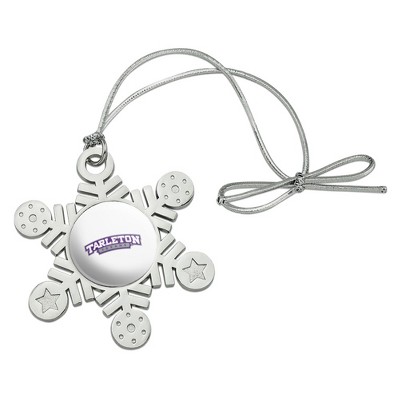 Tarleton State University Secondary Logo Metal Snowflake Christmas Tree Holiday Ornament