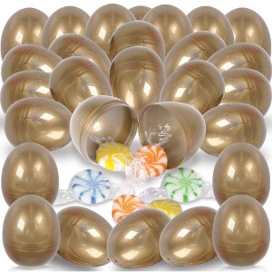 ArtCreativity 2.5" Gold Hinged Plastic Easter Eggs (Pack of 25) - 1 of 4