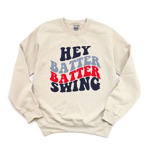 Simply Sage Market Women's Graphic Sweatshirt Batter Batter Swing Stacked - 1 of 3