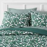 Floral Printed Microfiber Reversible Comforter & Sheets Set Dark Green - Room Essentials™