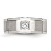 Black Bow Jewelry Men's 8mm Stainless Steel & CZ Brushed & Polished Tapered Ring - 4 of 4