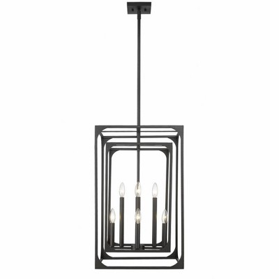 Easton Matte Black 8-Light Steel Chandelier