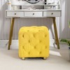 CAVINAS Dice-Shaped Velvet Upholstered Ottoman, Soft Foot Stool, Dressing Makeup Chair, Comfortable Seat for Living Room, Bedroom, Entrance - 3 of 4