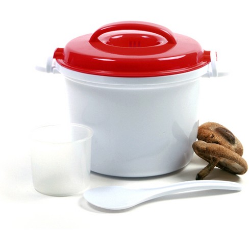 Norpro 4 Cup Microwave Rice Cooker - Red/White