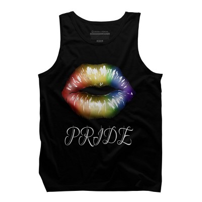 Adult Design By Humans Artistic Pride Rainbow Lips By DaniSpolez Tank Top