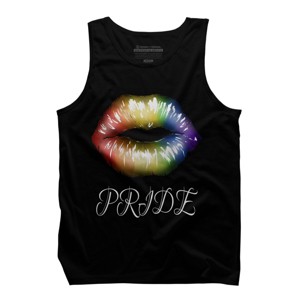 Adult Design By Humans Artistic Pride Rainbow Lips By DaniSpolez Tank Top - 1 of 2