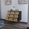 Kumasinova 3 Drawer Dresser,Wooden Chest of Drawers with Legs,Modern Storage Dresser,Bedroom and Entryway Furniture,1 Piece,Black - 2 of 4