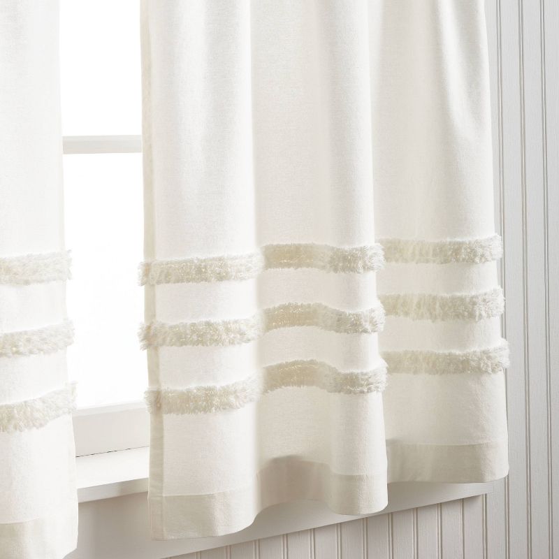 3pc Water&#39;s Edge Tufted Window Valance and Tiers Set White - Martha Stewart, 4 of 7