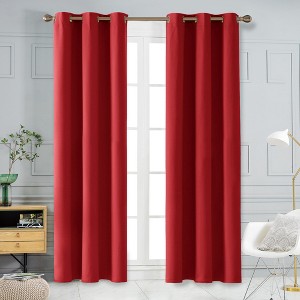 Deconovo Solid Thermal Room Darkening Curtain Panel – 42" Wide Extra-Long Lengths (108"/120") - 1 of 4