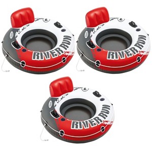 Intex Red Fire Edition River Run 1 Inflatable Floating Lake Tube 53-inch 3-Pack - 1 of 3