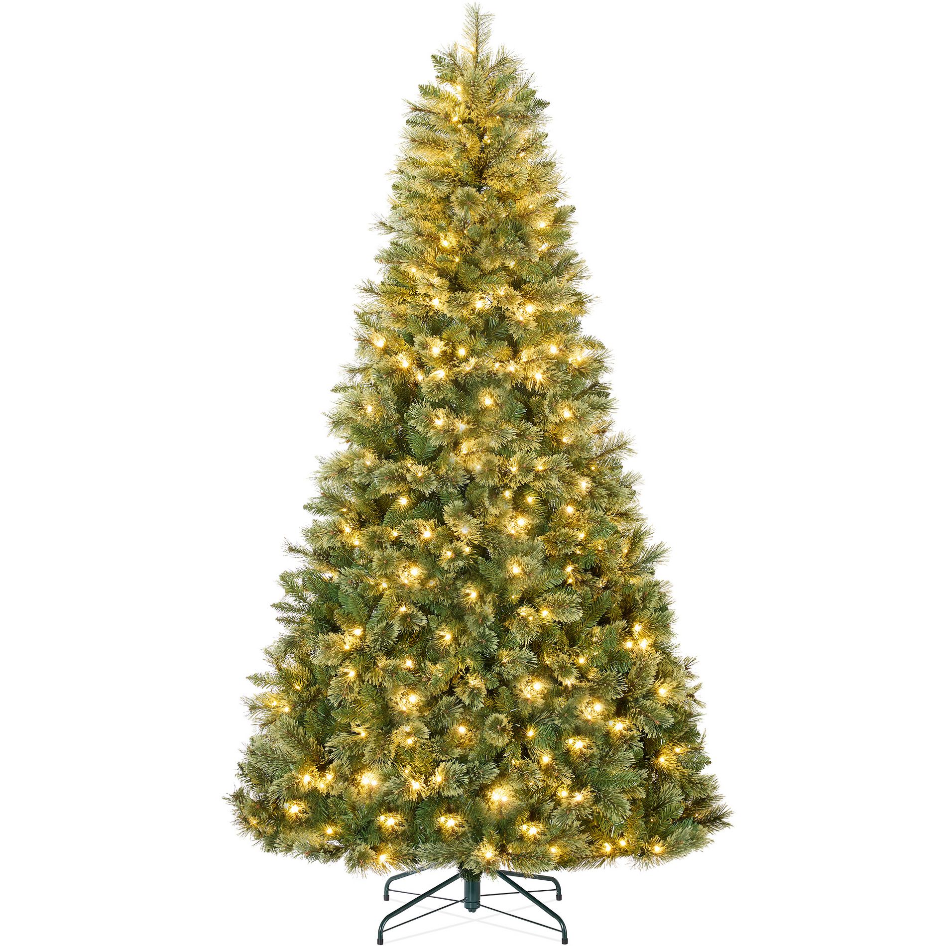 Best Choice Products 7.5ft Pre-Lit Cashmere Christmas Tree Holiday Decor w/ Cordless Connection, 2-in-1 LED Lights