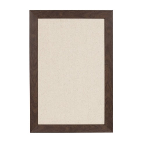 Beatrice Rustic Brown Large Framed Fabric Pinboard by DesignOvation 