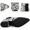 BLISSFUL STEP Snake Print Boots Pointed Toe Chunky Heels Ankle Boots for Women - 3 of 4