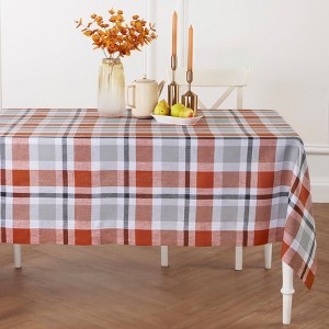 Solino Home Fall Buffalo Check Linen Tablecloth - 1 of 4